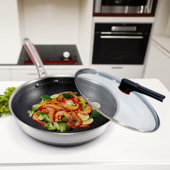 Stainless Steel Laser Coating Wok-32cm