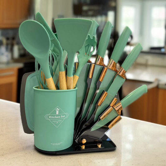 19 Pcs Kitchen Utensils Set- Dark Green