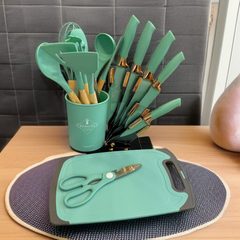 19 Pcs Kitchen Utensils Set- Dark Green