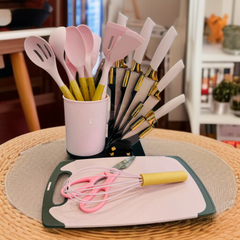 19 Pcs Kitchen Utensils Set-Pink