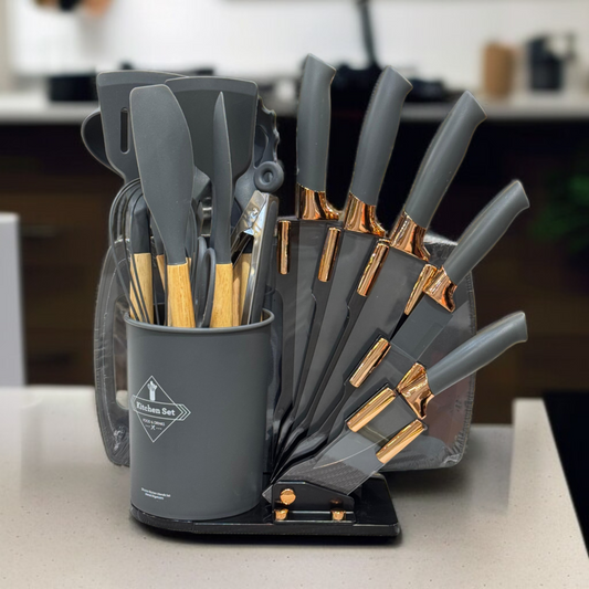 19 Pcs Kitchen Utensils Set-Grey