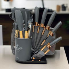 19 Pcs Kitchen Utensils Set-Grey