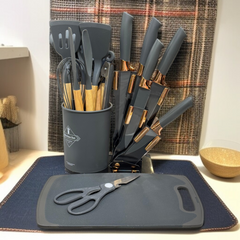 19 Pcs Kitchen Utensils Set-Grey