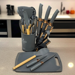 19 Pcs Kitchen Utensils Set-Grey