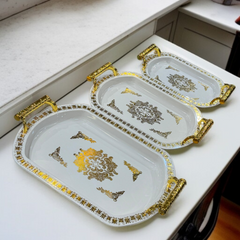 Oval Shape Plastic Tray (Set of 3)