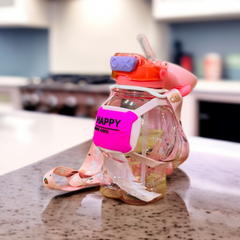 Bear Design Water Bottle-Pink