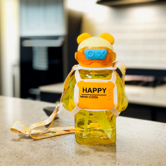 Bear Design Water Bottle-Orange