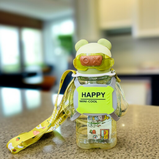 Bear Design Water Bottle-Green