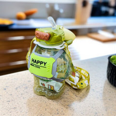 Bear Design Water Bottle-Green