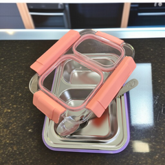 2 Compartments Lunch Box-Pink