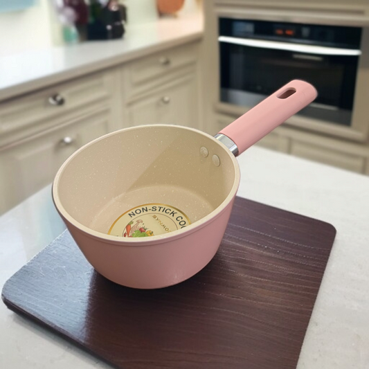 Marble Coating Sauce Pan Pink-12cm