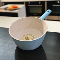 Marble Coating Sauce Pan Skyblue-14cm