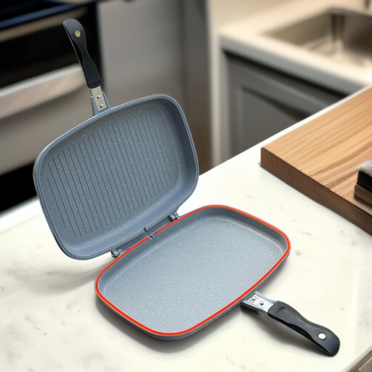 Double Sided Grill Pan Grey-40cm