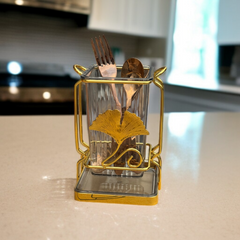 Acrylic Cutlery Holder with Metal Stand