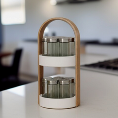 Spice Jar 14pc Set with Wooden Stand