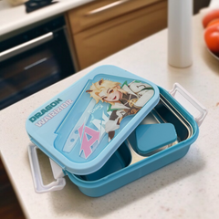 Dragon Warrior Design Lunch Box-Blue