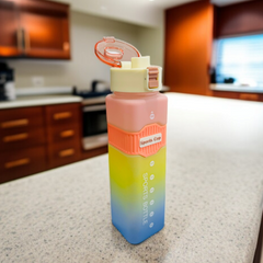 Rainbow Plastic Water Bottle Pink-900ML