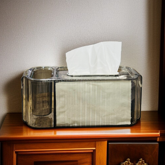 Acrylic Luxury Tissue Organizer-Dark Grey