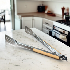 Wooden Handle Tong-M