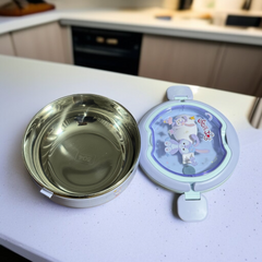 Round Cartoon Printed Lunch Box-Light Purple