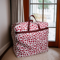 110GSM Non-Woven Luggage Mehroon (Polka Dot)