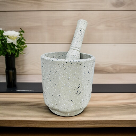 Hexagone Mortal and Pestle-Grey