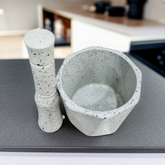 Hexagone Mortal and Pestle-Grey