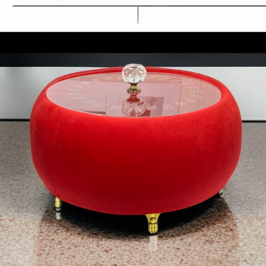 Plain Velvet Naan Box-Red