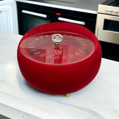 Plain Velvet Naan Box-Red