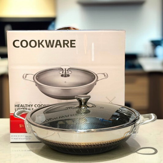 Double Handle Laser Coating Wok-34cm