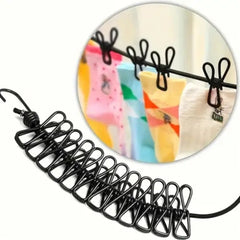 Cloth Drying Rope with 12 Clips