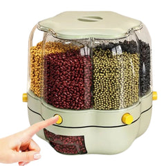 6 Compartment Grain Storage Box Large -Green