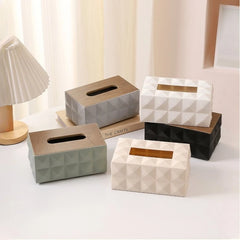 Moder Tissue Box with Wooden Lid