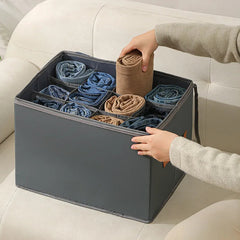 12 Grid Foldable Shoe Organizer -Grey
