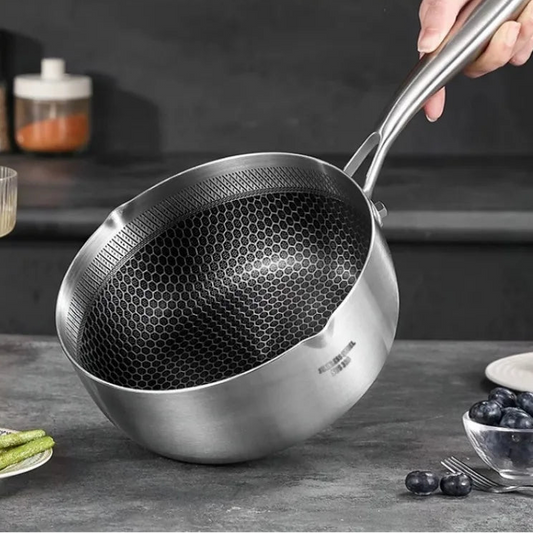 Stainless Steel Laser Coating Sauce Pan-18cm
