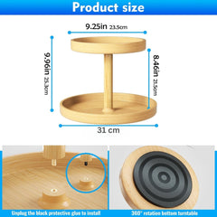 2 Tier Revolving Bamboo Organizer