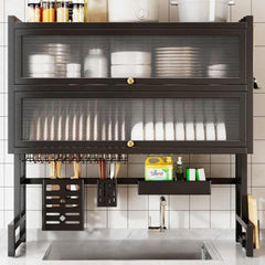 Double Cabin Over the Sink Rack-Black
