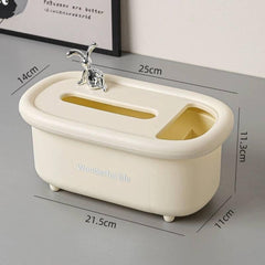 Rabbit Tissue Box with Accessories Holder-OffWhite