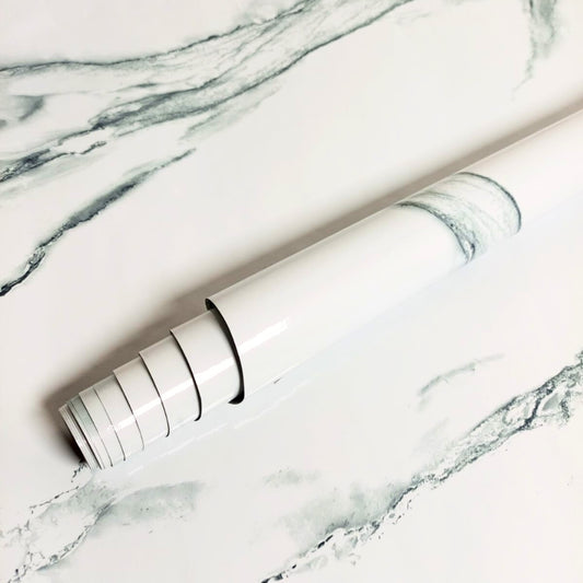 Marble Printed Self-Adhesive Sheet-White