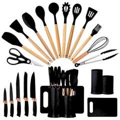 19 Pcs Kitchen Utensils Set-Black