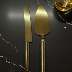 2 Pcs Cake Serving Set-Golden