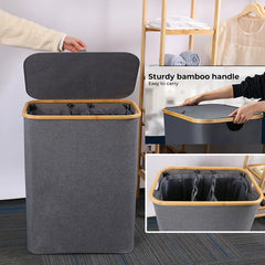 Foldable Laundry Storage Basket Dark Grey-L