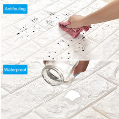 3D Brick Design Wall Sheet (1MM)-White