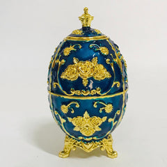 1PC European Pop-up Toothpick Holder Blue Gold