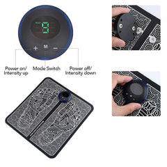EMS Foot Massager Mat Portable Folding Feet Massage Pad USB Rechargeable