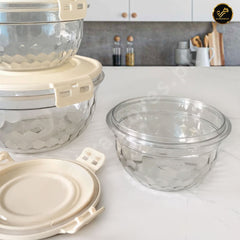 3 Pcs Air Tight Food Boxes (Light Grey)