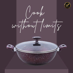 XELENT Marble Coated Wok(Mehroon)