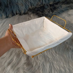 Golden Metal Bread Basket