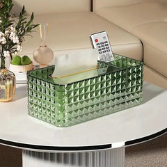 Diamond Pattern Tissue Box-Green