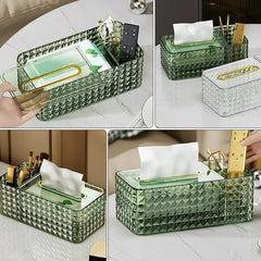 Diamond Pattern Tissue Box-Green